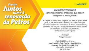 AMBEP Natal convida: Palestra Eleições Petros 2019 com nossos candidatos