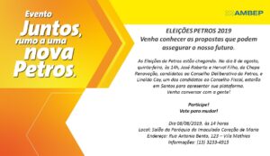 AMBEP Santos convida: Palestra Eleições Petros 2019 com nossos candidatos